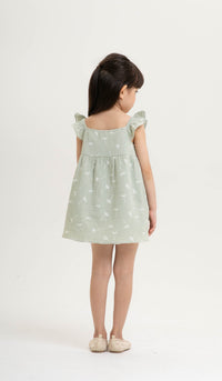 DANDELION KIDS PRINTED DRESS SAGE