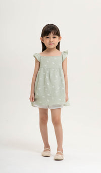 DANDELION KIDS PRINTED DRESS SAGE