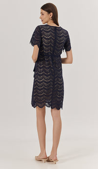 GLORIA LACE NURSING DRESS NAVY