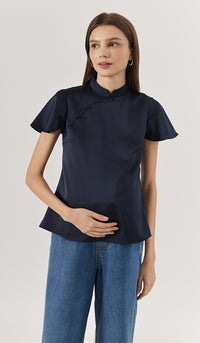 JIN CHEONGSAM NURSING TOP NAVY