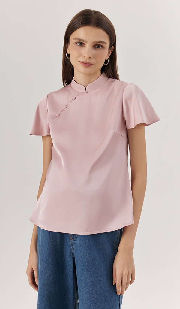 JIN CHEONGSAM NURSING TOP PINK