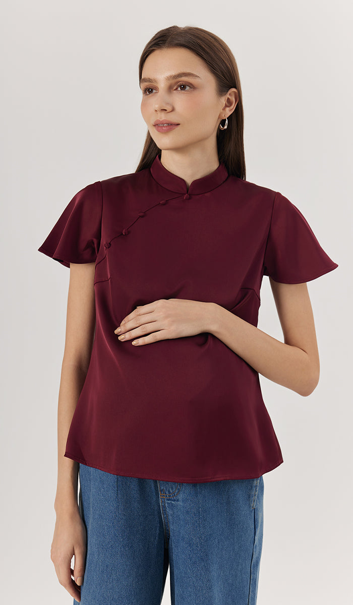 JIN CHEONGSAM NURSING TOP WINE