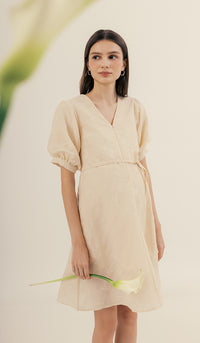 NAMI EMBROIDERY NURSING DRESS SAND