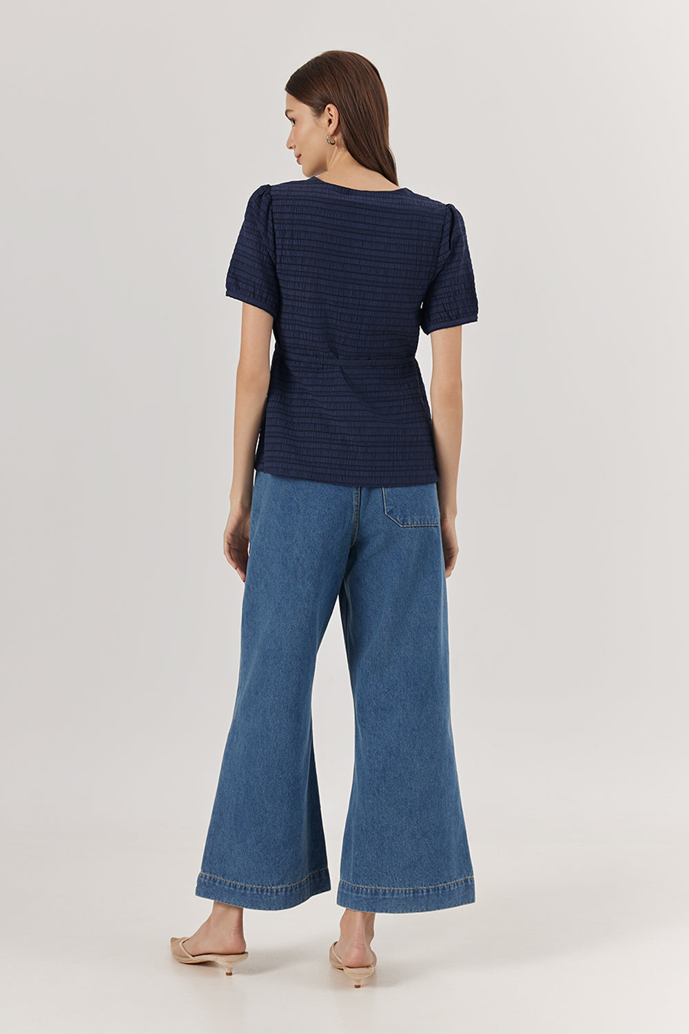 TINA TEXTURED NURSING TOP NAVY