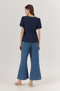 TINA TEXTURED NURSING TOP NAVY