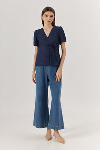 TINA TEXTURED NURSING TOP NAVY