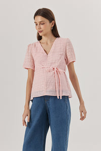TINA TEXTURED NURSING TOP PINK