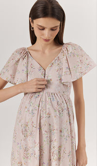 WANDA FLORAL NURSING DRESS PINK