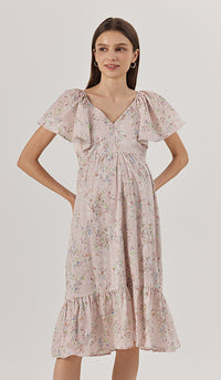 WANDA FLORAL NURSING DRESS PINK