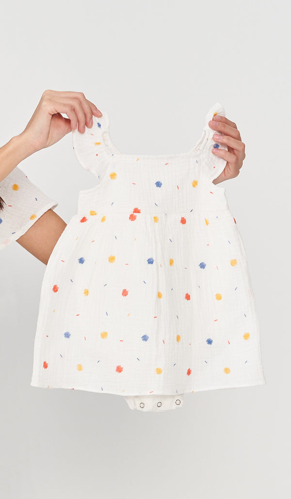 ALISON KIDS PRINTED ROMPER WHITE