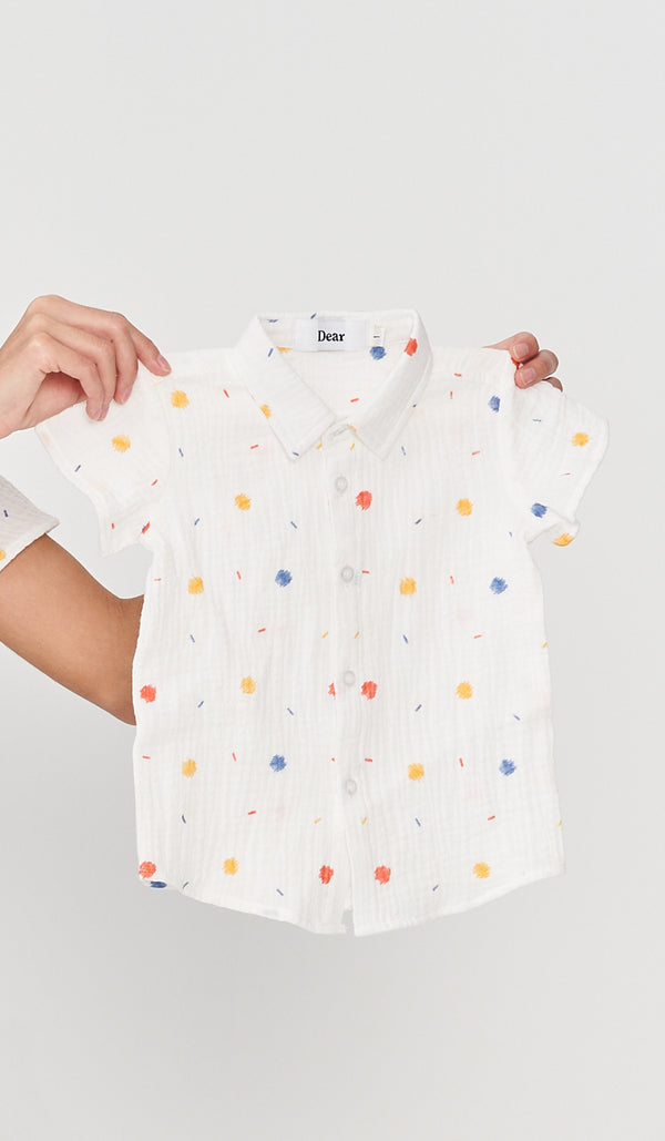 ANDIE PRINTED KIDS SHIRT WHITE