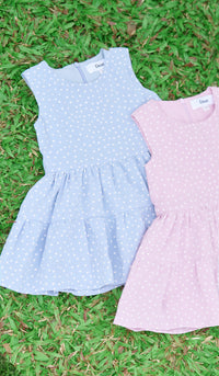 CAMMIE DOTTED KIDS DRESS LILAC