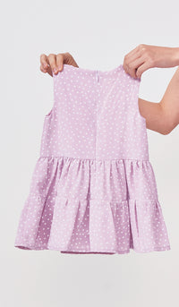 CAMMIE DOTTED KIDS DRESS LILAC