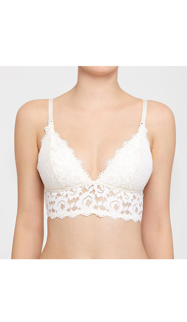 DEMI LACE NURSING BRA WHITE