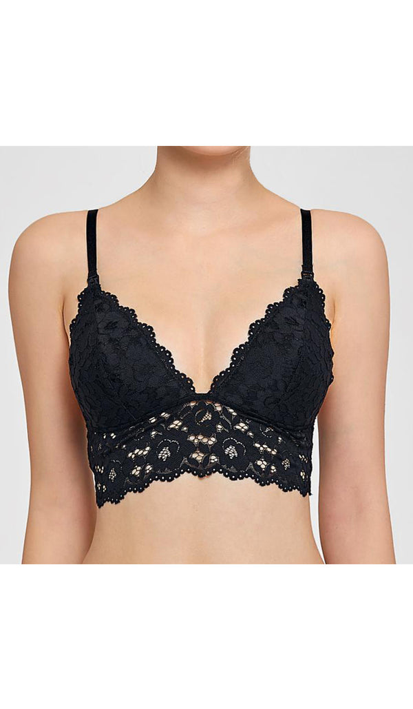 DEMI LACE NURSING BRA BLACK