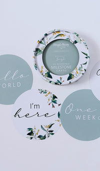 SNUGGLE HUNNY EUCALYPT & SAGE REVERSIBLE MILESTONE CARDS