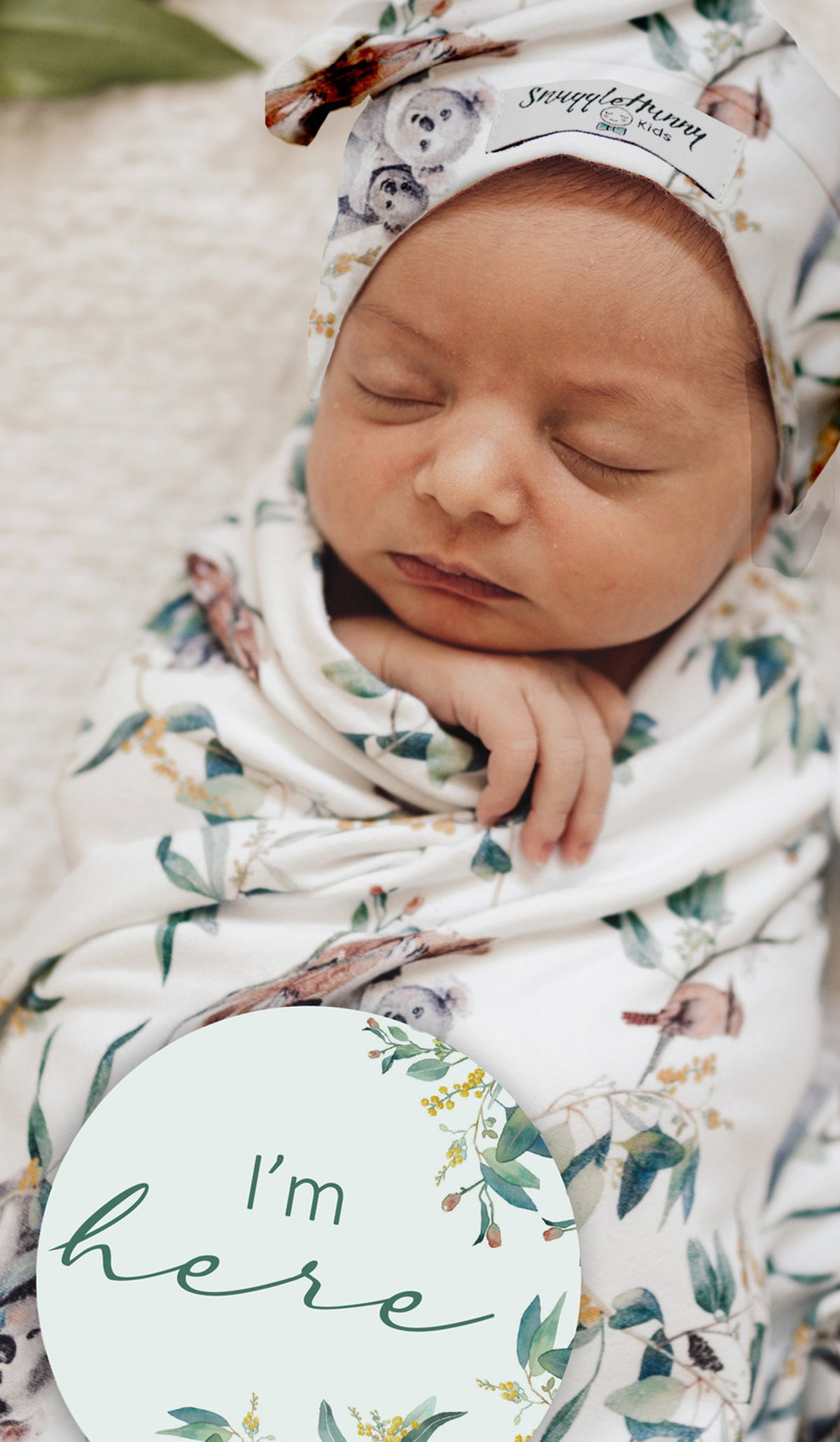 SNUGGLE HUNNY EUCALYPT & SAGE REVERSIBLE MILESTONE CARDS