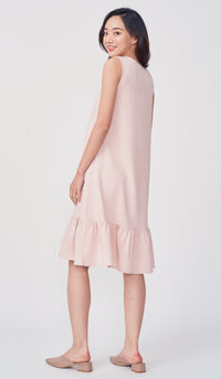 SALE - GEMMA TEXTURED BUTTONDOWN MIDI DRESS PINK