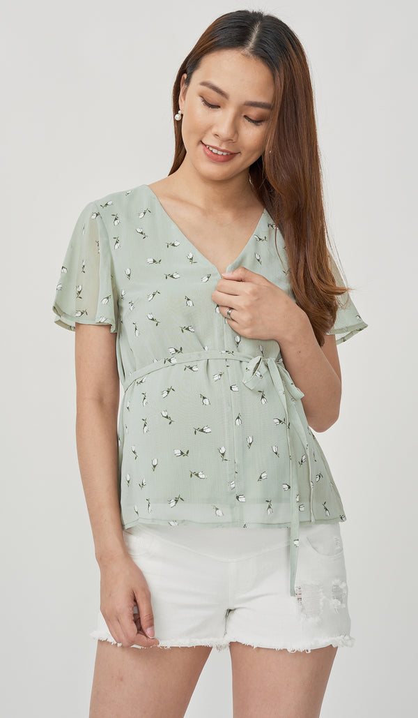 ROSEBUDS NURSING TOP SAGE